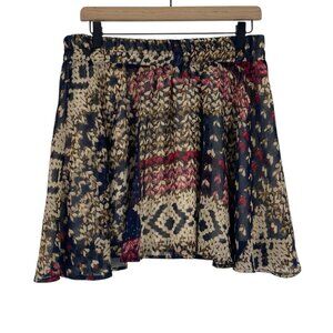 Go Girl Size M Printed Aztec Flowy Skirt Boho